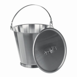 Buckets, 18/10 steel, with base ring