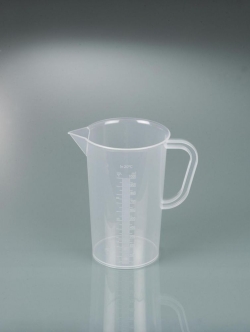 Graduated beakers with handle, transparent graduation