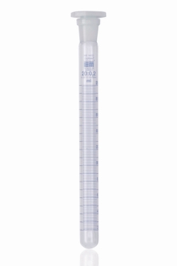 Test tubes, borosilicate glass 3.3, graduated, with stopper, PE