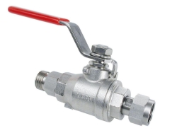 Shut-off valve for loop circuit (max. +200 °C), M16x1