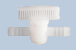 Durchgangshahn, natur, PE mit T&uuml;llenanschlu&szlig;, 12x12 mm (1/2" x 1/2")