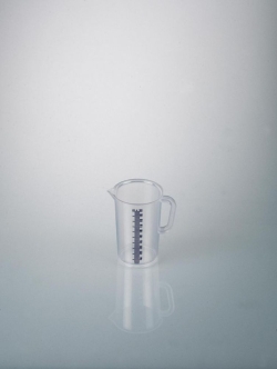 Graduated beakers with handle, blue graduation