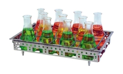 Universal spring tray for 11 Erlenmeyer flasks 250 ml, incl. Spring set for alternative filling of 25-1000 ml