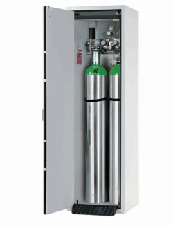 Gas bottle cabinet G30 light grey, width 600 mm, with interior