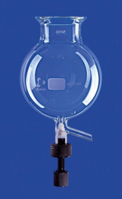 Reaction vessel 4 Ltr. LF 100 ball shaped, with valve 10 mm