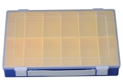 Sortimentskasten 335x225x55mm PP, blau, f&uuml;r 12 Einsatzboxen mit Tragegriff