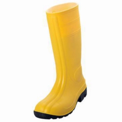 PVC safety boot, size 38 yellow, steel cap, steel midsole pair
