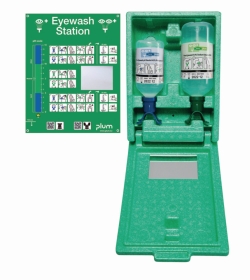 Augen-Notfallstation in Wandbox mit DUO Augenspülflasche