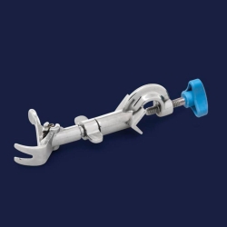 Thermometer clamp with bosshead with turning mechanism, lockable