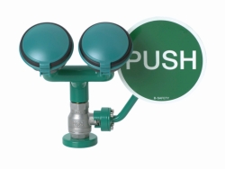 Safety Eye Showers with two 45° shower heads, for table mounting