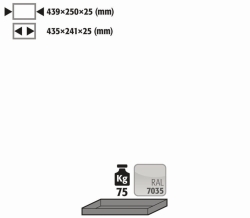Insert bottom for G90.145/205.60 RAL7035, width 439mm