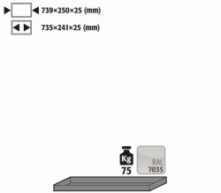 Shelf for G90.205.90 RAL 7035, width 739mm