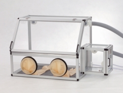 Glove box with transfer chamber, PMMA/PE