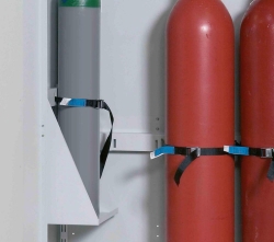 Bottle holder RAL 7035 for side mount, adjustable in height