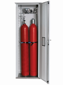 Single walled gas cylinder storage cabinet GOD.215.070.R, 700x400x2150mm, RAL7035