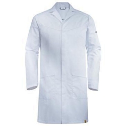 Men laboratory coat ESD size M model 395, white, EN 61340, 65% Polyester, 35% cotton