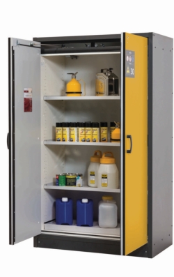 Saftey cabinet Q-Classic-30 WD 1164 x 615 x 1955 mm (WxDxH), swing doors safety-yellow, RAL 7035, 3 shelves,