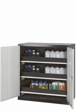 Chemical safetz cabinet RAL 7016/7035 1055x520x1105mm, 3 pull-out shelf boards