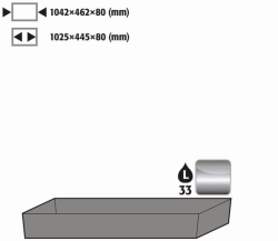 Bottom collecting sump STAWA-R, 33 L stainless steel 1.4301 1025x445x80mm