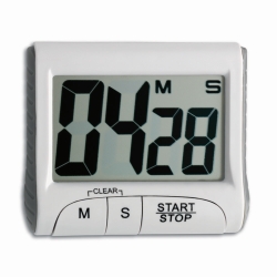 Digital countdown timer and stopwatch, memory function