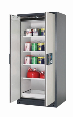Safety cabinet Q-PEGASUS-90 WDAC RAL7016, door RAL 7035, 893x615x1953mm, incl. 4 shelves,