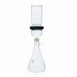 Filtriergeräte mit Glasfritte, mit Schraubverbindung und Silikonstopfen