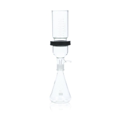 Filtering apparatus with stainless steel support, with screw connection and ground joint NS40/35