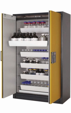 Safety cabinet Q-CLASSIC-90 WD Model Q90.195.120, 6x pull-out tray, 1x bottom tray, RAL 7035