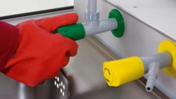 Media Supply GAP, for FP-/AL-base, water w. shut off valve built in base or aluminum base