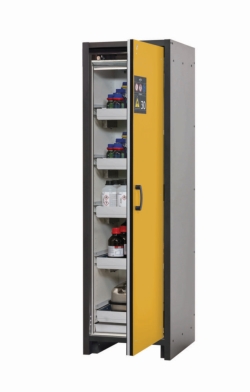 Safety cabinet Q-Classic-30 WD wing doors, 564x620x1947mm (WxDxH) RAL 1004, 5 pull-out sumps,