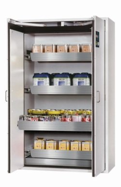 Safety cabinet S-CLASSIC-90 WDAS 1196 x 616 x 1968 mm (BxTxH), RAL 7035, incl. 4 drawers,
