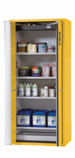Safety storage cabinet S-PHOENIX-90 FWAS 896x616x1968mm, RAL 1004, incl.4 shelves, 1 bottom collecting sump