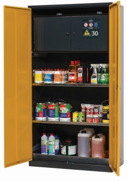 Chemical cabinet CS-Classic type 30 1055x520x1950mm, swing doors RAL 1004, 2 shelves, 1 perforated metal plate