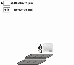 Inlaying pan 2 AZ-level PE black UB90 590mm