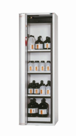 Safety cabinet S-PHOENIX touchless-90 FDAOL VBFA196.60+, light grey, 596x616x1968mm 3x shelf, 1x perforated plate, 1x floor cat