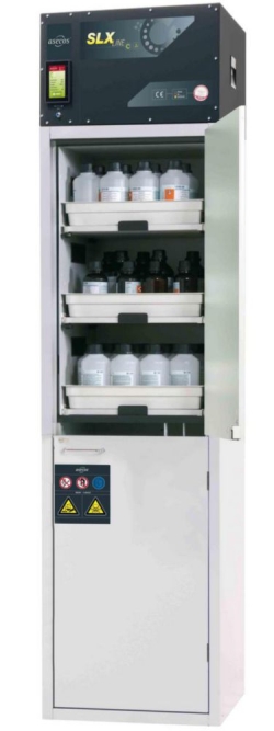 Circular SL cabinet SLX-CLASSIC-WD Door stop right, 600x615x2300mm (WxDxH), RAL 7035 / 6x tray extractor