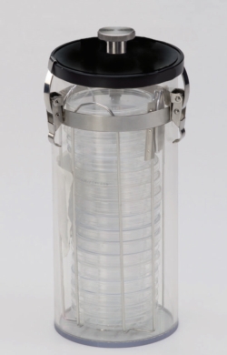 Anaerobic jar, PC, with ventilation screw