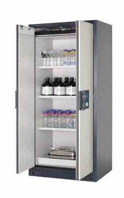 Safety cabinet Q-PEGASUS-90 WDAC RAL7016, door RAL 7035, 893x615x1953mm, incl. 3 shelves,