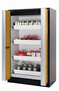 Safety cabinet -Phoenix-90 FD fold door, 1193x615x1953mm, incl.4 pull-outs,1 bottom tray