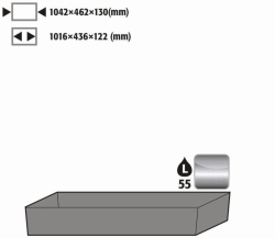 Bottom collecting sump Standard 55, 50 L ES 1.4016 roh Q90 S90 S60 1200mm