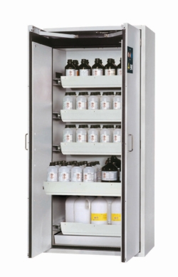 Saftey cabinet S-CLASSIC-90 WDAS 896x616x1968mm (WxDxH), RAL7035, 5 drawers, 1 perforated metal plate insert