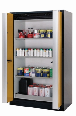 Safety cabinet -Phoenix-90 FD fold door, 1193x615x1953mm, incl.3x fold bottom, 1x perforated metal