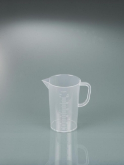 Graduated beakers with handle, transparent graduation