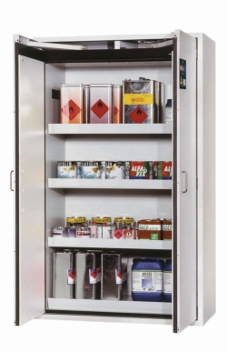 Saftey cabinet S-CLASSIC-90 WDAS 1196 x 616 x 1968 mm (WxDxH), swing doors grey RAL 7035, 3 x tray