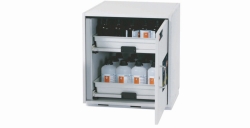 SL Cabinet with 1 door 590mm x 570mm x 600mm (WxDxH), lightgrey, 2 pull-out shelves, door hinge right