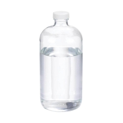 WHEATON-Boston-Rundflaschen 1000 ml Klarglas, weiße PP Kappe, PTFE-beschichtete Polyethylen-Schaumeinlage, Ø 94x206mm, VE=12