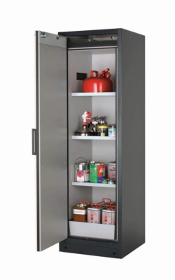 Safety cabinet Q-PEGASUS-90 WDAC 599 x 615 x 1953 mm (WxDxH), pure white RAL 9010 3x shelves, 1x perforated plate, 1x bottom