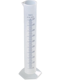 Measuring cylinder, PP, blue scale