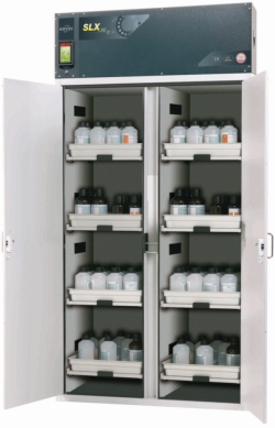 Circulating air filter cabinet SLX-Classic SLX.230.120.MV, 1197 x 615 x 2300mm (WxDxH) hinged doors,light grey RAL7035, 8 shelf