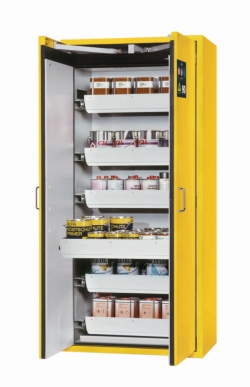 Saftey cabinet S-CLASSIC-90 WDAS 896x616x1968mm (WxDxH), RAL1004, 6 drawers, 1 perforated metal plate insert